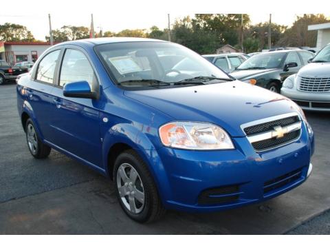 Bright Blue Metallic Chevrolet Aveo LS Sedan.  Click to enlarge.