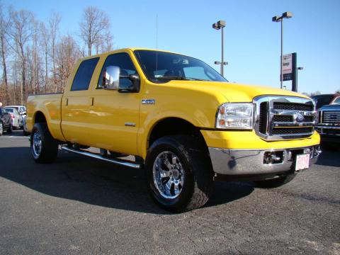 Screaming Yellow Ford F250 Super Duty Amarillo Special Edition Crew Cab 4x4.  Click to enlarge.