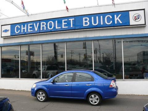 Bright Blue Chevrolet Aveo LT Sedan.  Click to enlarge.