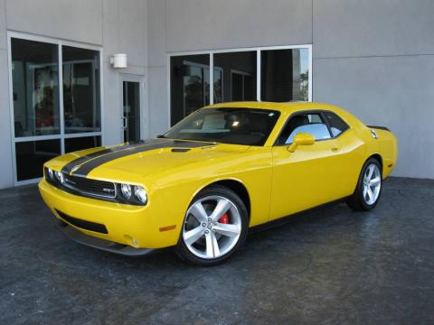 Detonator Yellow 2010 Dodge Challenger SRT8 with Dark Slate Gray interior 