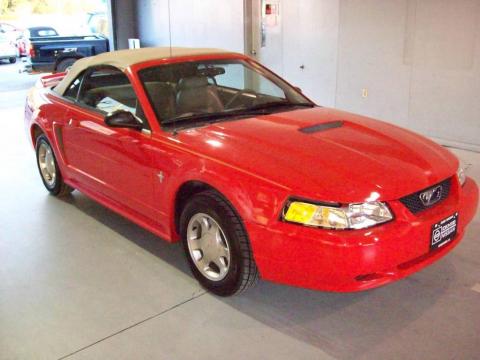 Performance Red Ford Mustang V6 Convertible.  Click to enlarge.