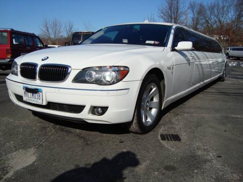Alpine White BMW 7 Series 750Li Limousine.  Click to enlarge.