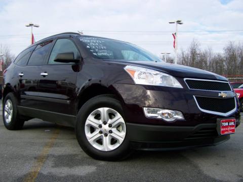 Dark Cherry Metallic Chevrolet Traverse LS AWD.  Click to enlarge.