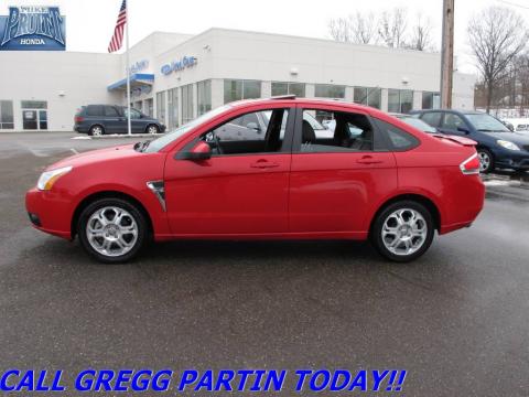 Vermillion Red Ford Focus SES Sedan.  Click to enlarge.