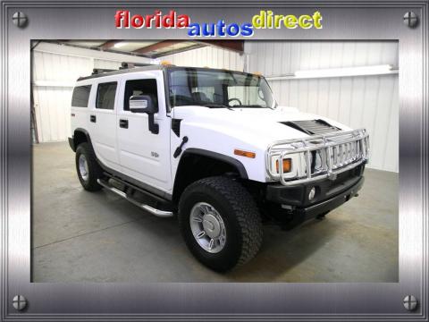 White Hummer H2 SUV.  Click to enlarge.