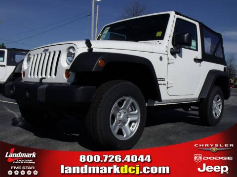 Stone White Jeep Wrangler Sport 4x4.  Click to enlarge.