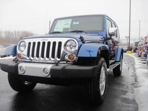 Deep Water Blue Pearl Jeep Wrangler Unlimited Sahara 4x4.  Click to enlarge.