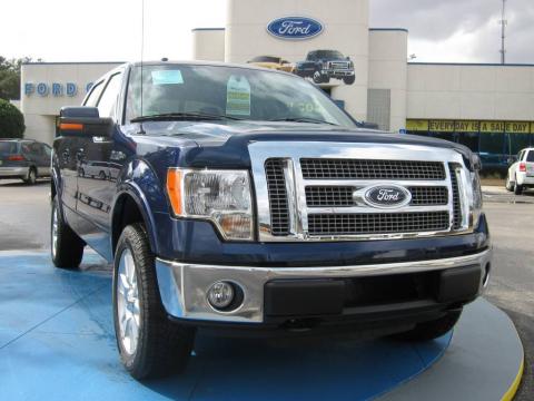 Dark Blue Pearl Metallic Ford F150 Lariat SuperCrew 4x4.  Click to enlarge.