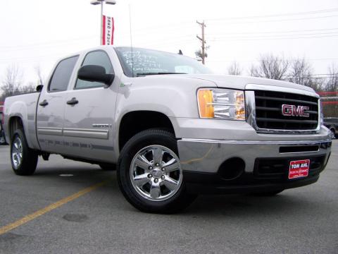 Silver Birch Metallic GMC Sierra 1500 Hybrid Crew Cab.  Click to enlarge.