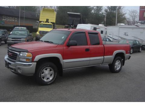 Fire Red GMC Sierra 1500 SLE Extended Cab 4x4.  Click to enlarge.
