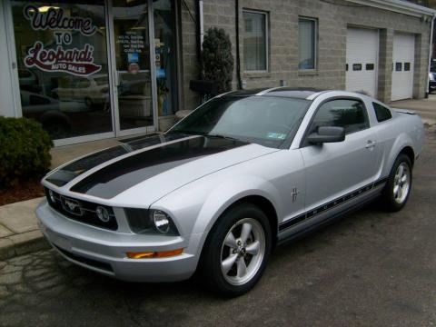 Satin Silver Metallic Ford Mustang V6 Premium Coupe.  Click to enlarge.