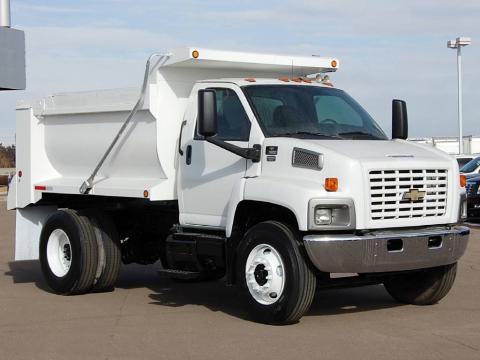 Summit White Chevrolet C Series Kodiak C7500 Regular Cab Dump Truck.  Click to enlarge.
