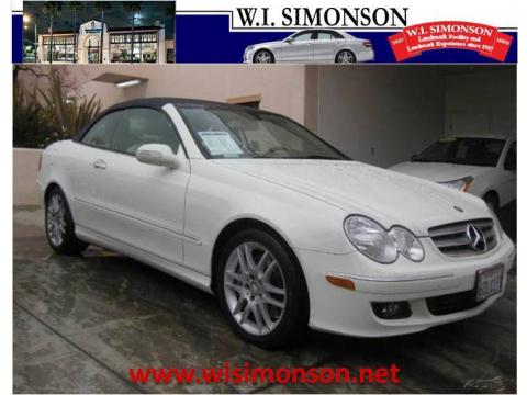 Arctic White Mercedes-Benz CLK 350 Cabriolet.  Click to enlarge.