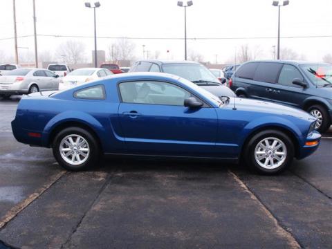 Vista Blue Metallic Ford Mustang V6 Deluxe Coupe.  Click to enlarge.