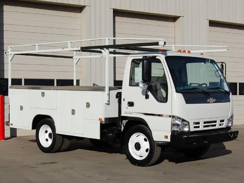 White Chevrolet W Series Truck W4500 Commercial Utility Truck.  Click to enlarge.