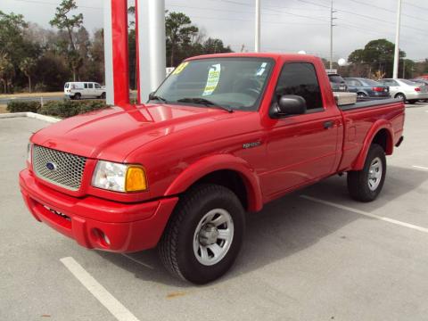 Bright Red Ford Ranger Edge Regular Cab.  Click to enlarge.