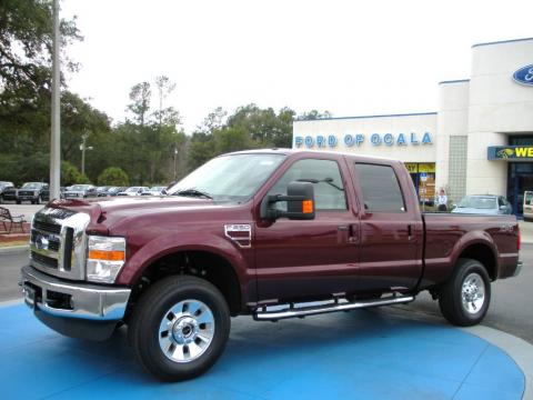 Royal Red Metallic Ford F250 Super Duty Lariat Crew Cab 4x4.  Click to enlarge.