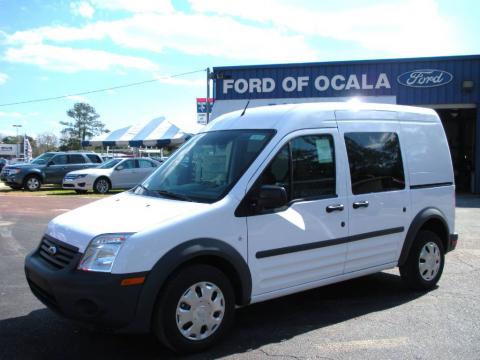 Frozen White Ford Transit Connect XL Cargo Van.  Click to enlarge.