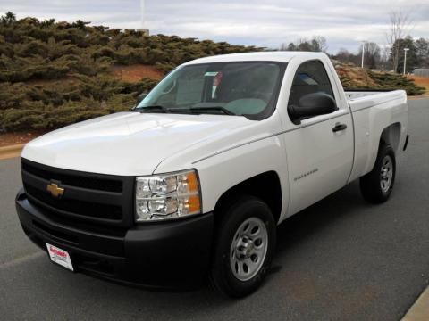 Summit White Chevrolet Silverado 1500 Regular Cab.  Click to enlarge.