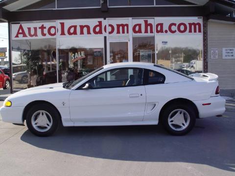 Crystal White Ford Mustang V6 Coupe.  Click to enlarge.