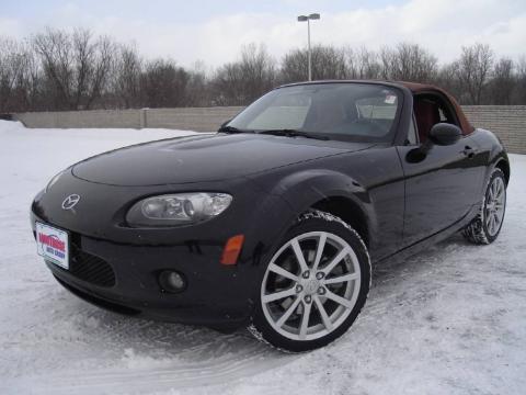 Brilliant Black Mazda MX-5 Miata Grand Touring Roadster.  Click to enlarge.