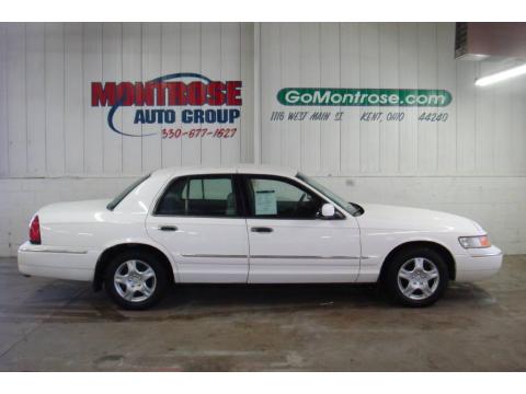 Vibrant White Mercury Grand Marquis GS.  Click to enlarge.