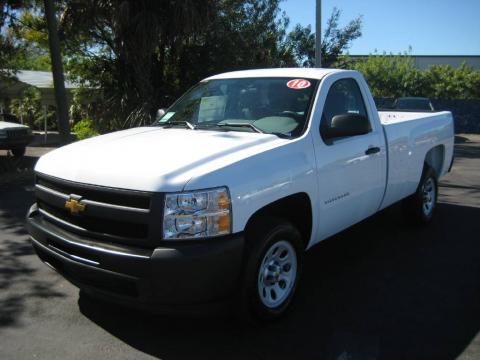 Summit White Chevrolet Silverado 1500 Regular Cab.  Click to enlarge.