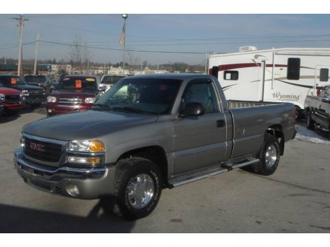 Pewter Metallic GMC Sierra 1500 SLE Regular Cab 4x4.  Click to enlarge.