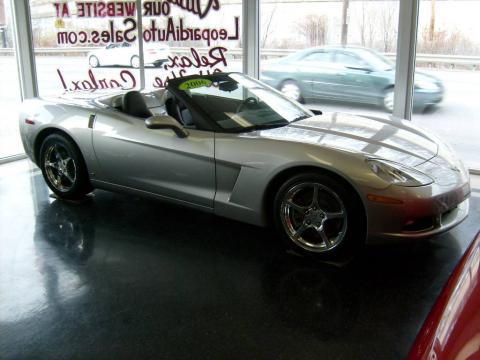 Machine Silver Metallic Chevrolet Corvette Convertible.  Click to enlarge.