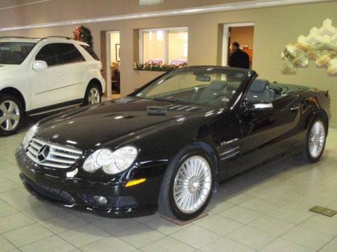 Black Mercedes-Benz SL 55 AMG Roadster.  Click to enlarge.