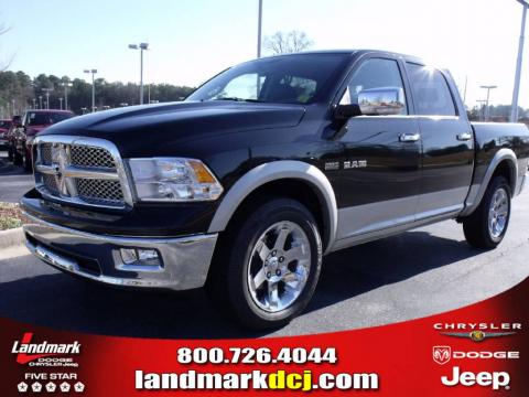 Brilliant Black Crystal Pearl Dodge Ram 1500 Laramie Crew Cab 4x4.  Click to enlarge.