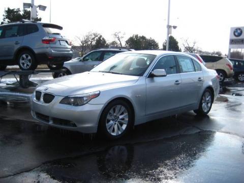 Titanium Silver Metallic BMW 5 Series 550i Sedan.  Click to enlarge.