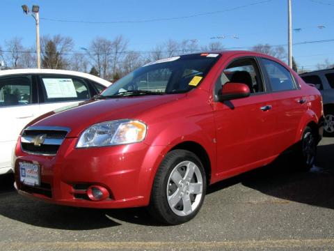 Sport Red Chevrolet Aveo LT Sedan.  Click to enlarge.