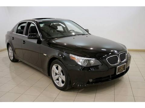 Jet Black BMW 5 Series 525xi Sedan.  Click to enlarge.