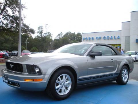 Vapor Silver Metallic Ford Mustang V6 Deluxe Convertible.  Click to enlarge.