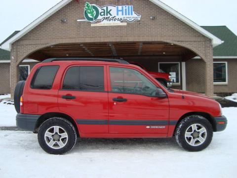 Wildfire Red Chevrolet Tracker 4WD Hard Top.  Click to enlarge.