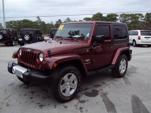 Red Rock Crystal Pearl Jeep Wrangler Sahara 4x4.  Click to enlarge.