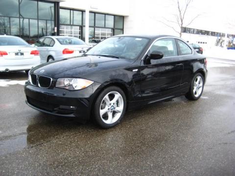 Jet Black BMW 1 Series 128i Coupe.  Click to enlarge.