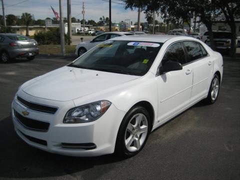 Summit White Chevrolet Malibu LS Sedan.  Click to enlarge.