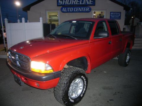 Flame Red Dodge Dakota SXT Quad Cab 4x4.  Click to enlarge.