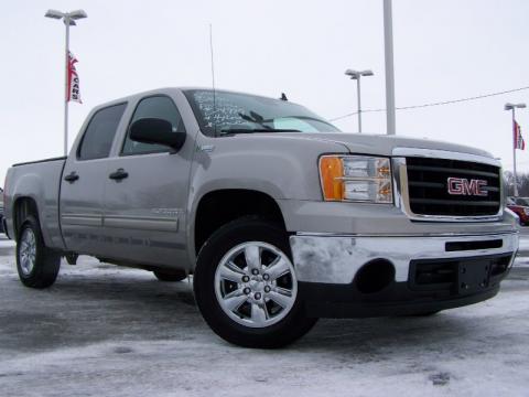 Silver Birch Metallic GMC Sierra 1500 Hybrid Crew Cab.  Click to enlarge.