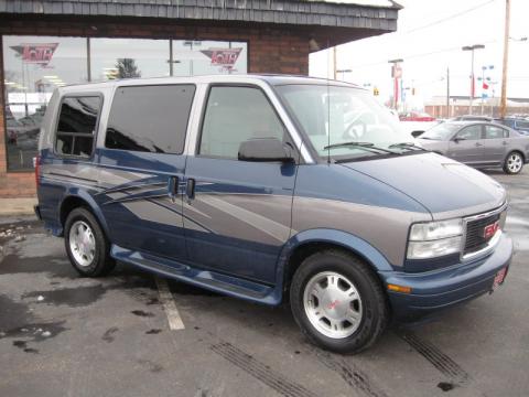 Dark Blue Metallic GMC Safari Conversion Van.  Click to enlarge.