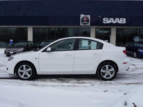 Whitewater Pearl Mica Mazda MAZDA3 i Sedan.  Click to enlarge.