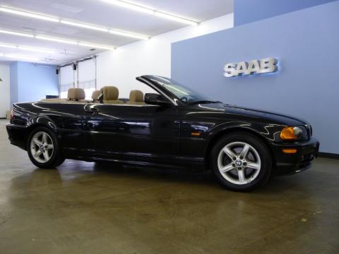 Jet Black BMW 3 Series 325i Convertible.  Click to enlarge.