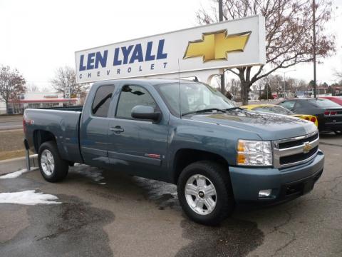 Blue Granite Metallic Chevrolet Silverado 1500 LTZ Extended Cab 4x4.  Click to enlarge.