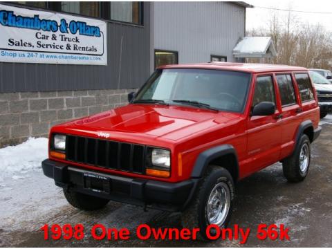 Bright Red Jeep Cherokee SE 4x4.  Click to enlarge.