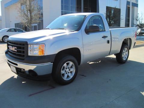 Pure Silver Metallic GMC Sierra 1500 Regular Cab 4x4.  Click to enlarge.