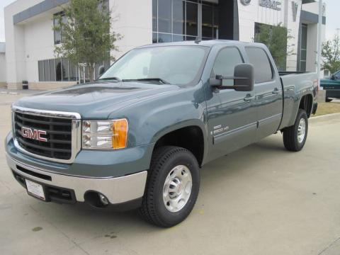 Stealth Gray Metallic GMC Sierra 2500HD SLT Crew Cab 4x4.  Click to enlarge.