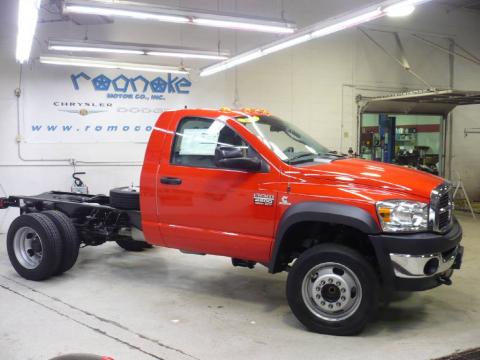 Bright Red Dodge Ram 4500 ST Regular Cab Chassis.  Click to enlarge.