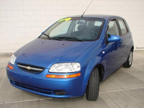 Bright Blue Chevrolet Aveo 5 LS Hatchback.  Click to enlarge.